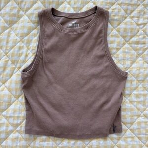 Hollister Brown Cropped Tank Top Large